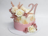21st Floral Birthday Cake - The Cake People