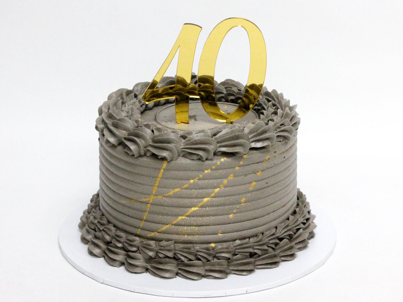 40th Grey Birthday Cake - The Cake People