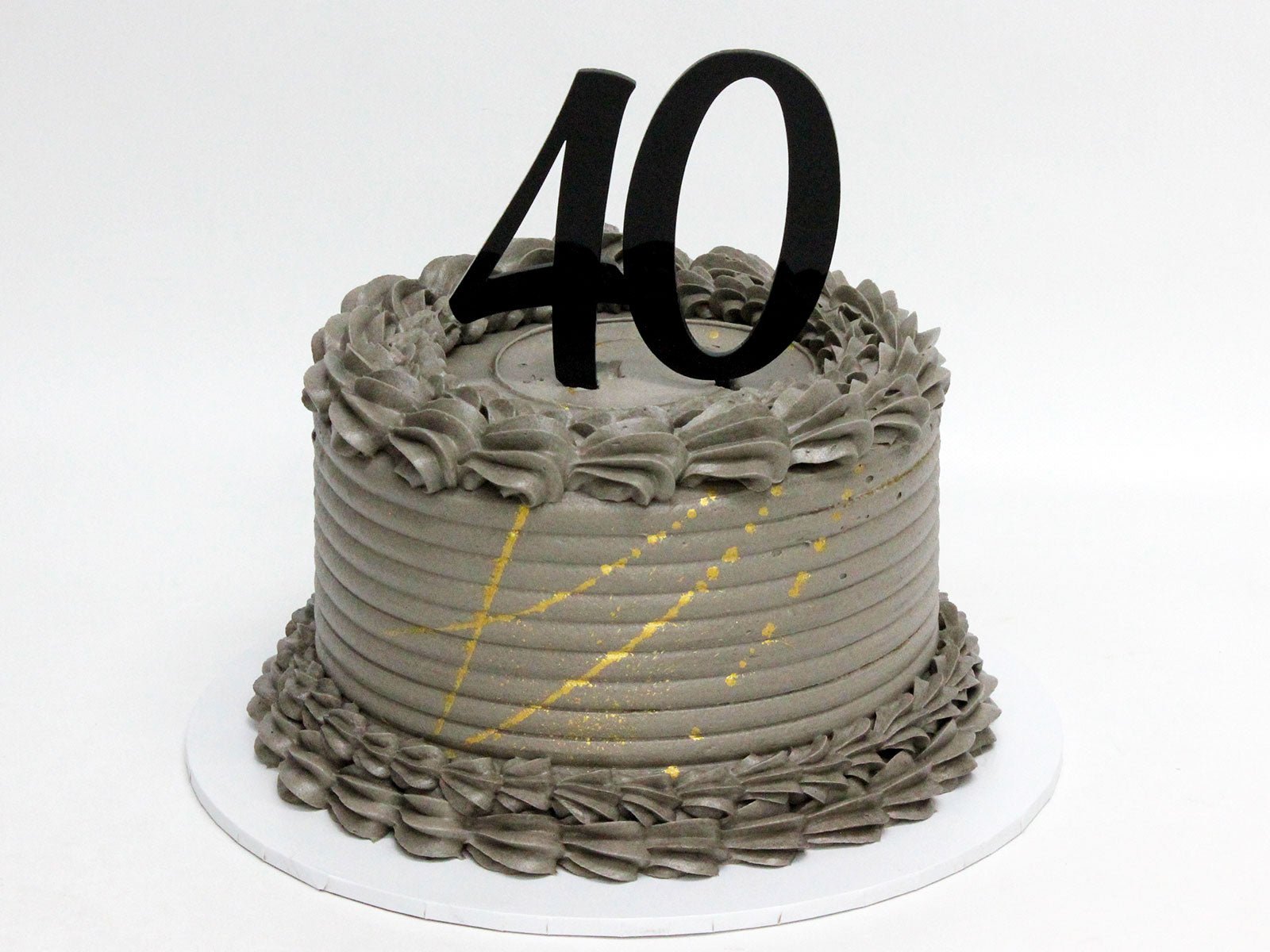 40th Grey Birthday Cake - The Cake People