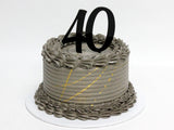 40th Grey Birthday Cake - The Cake People