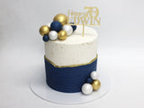 Navy & Gold Spheres Milestone Cake