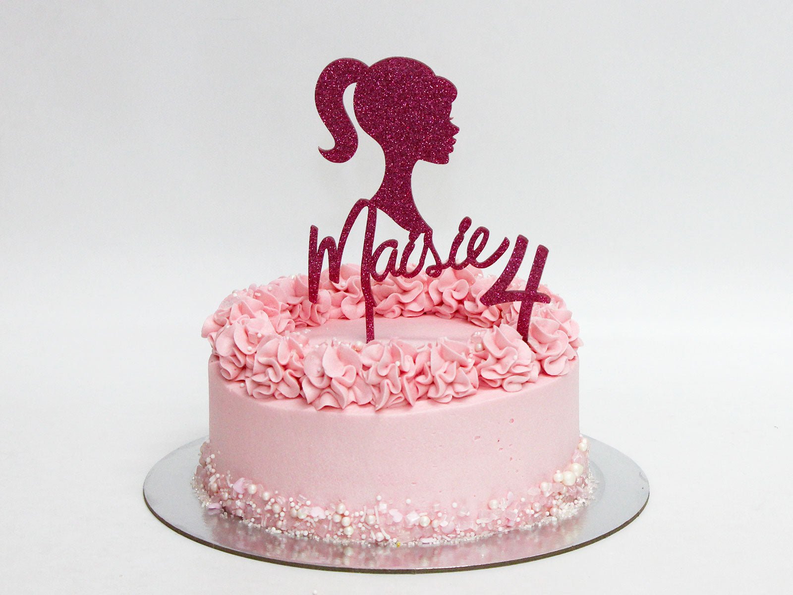 Barbie-Inspired Topper Cake with Number Topper