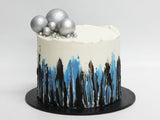 Custom Streaks and Spheres Milestone Cake - The Cake People