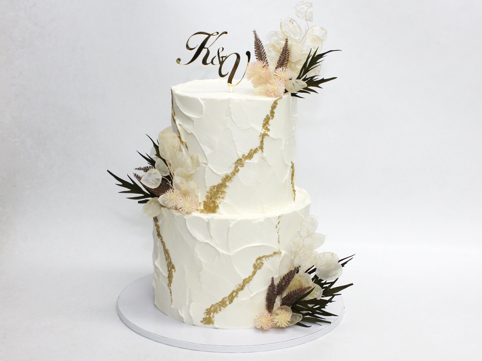 Golden Boho Wedding Cake 2 Tiered - The Cake People
