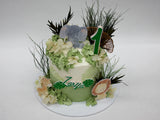 Green Jungle Animals 1st Birthday Cake - The Cake People