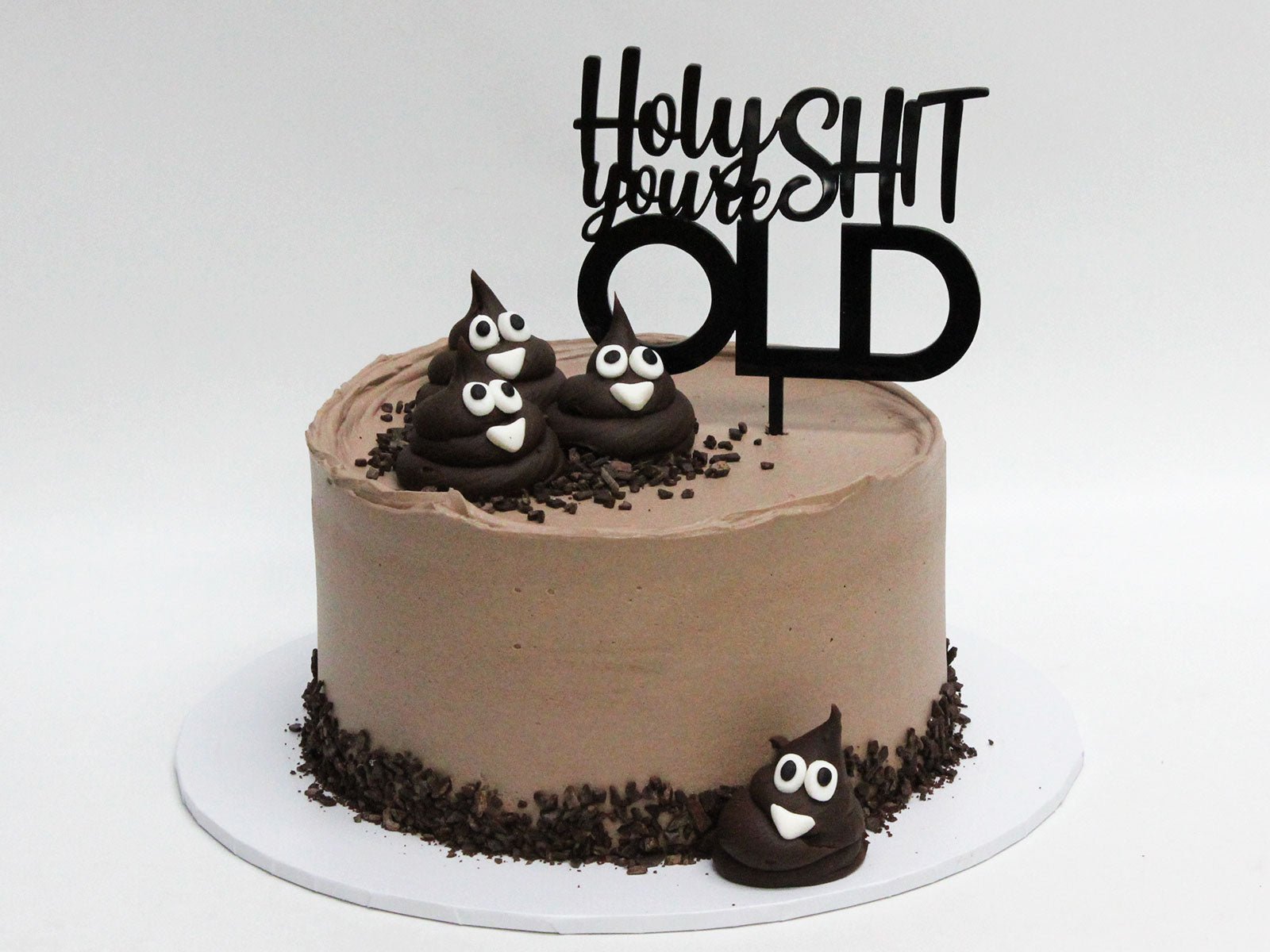Holy Shit You’re Old Birthday Cake with Acrylic Topper