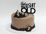 Holy Shit You’re Old Birthday Cake with Acrylic Topper