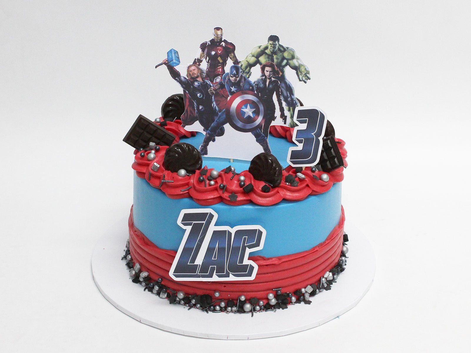 Marvel Avengers Birthday Cake with Edible Image Topper