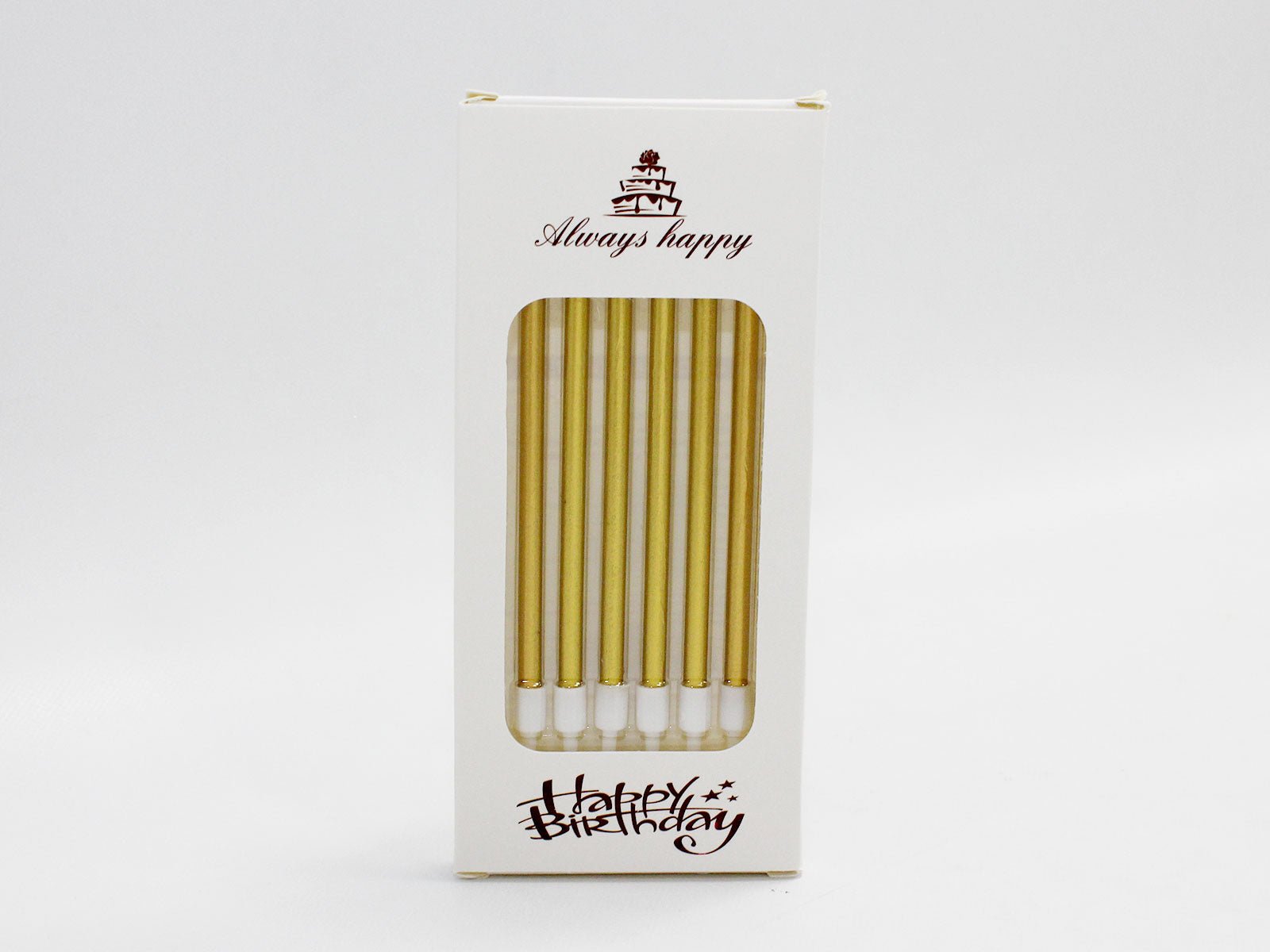 Metallic Birthday Candles 6 pack GOLD - The Cake People