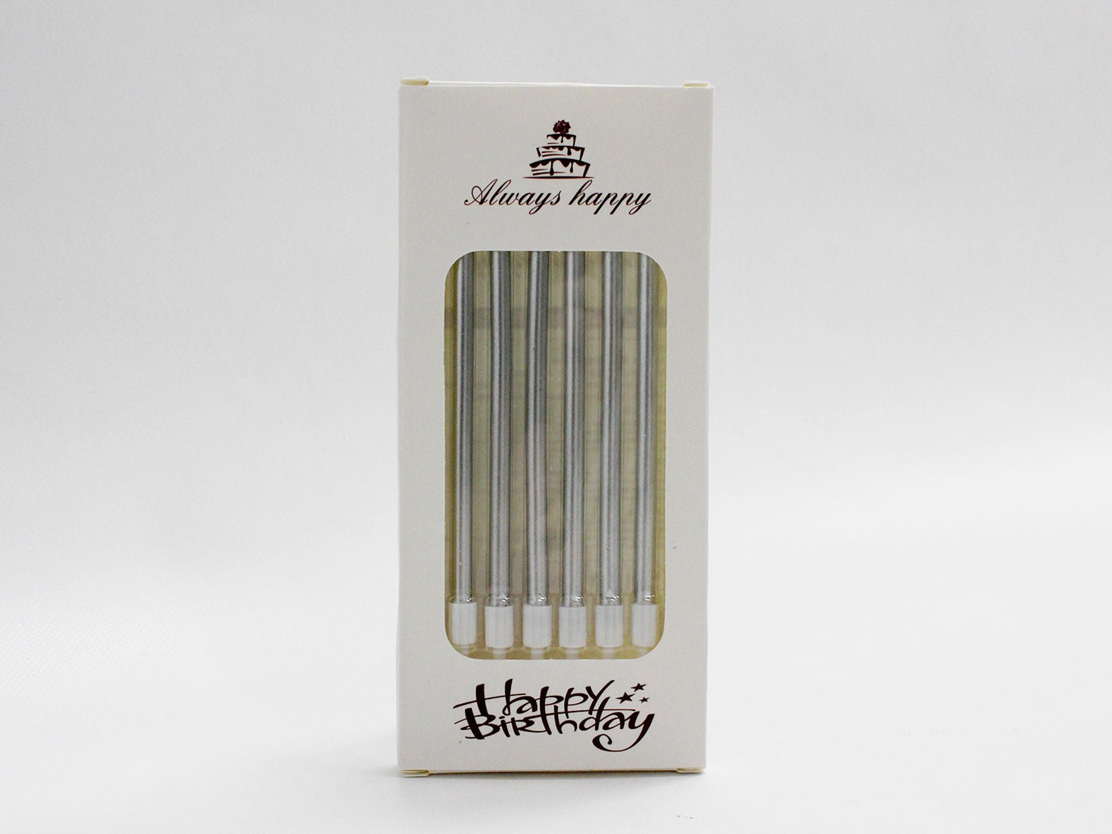 Silver Metallic Birthday Candles Pack of 6 by The Cake People