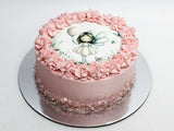 Custom Pink Fairy Birthday Cake - Edible Image Cake