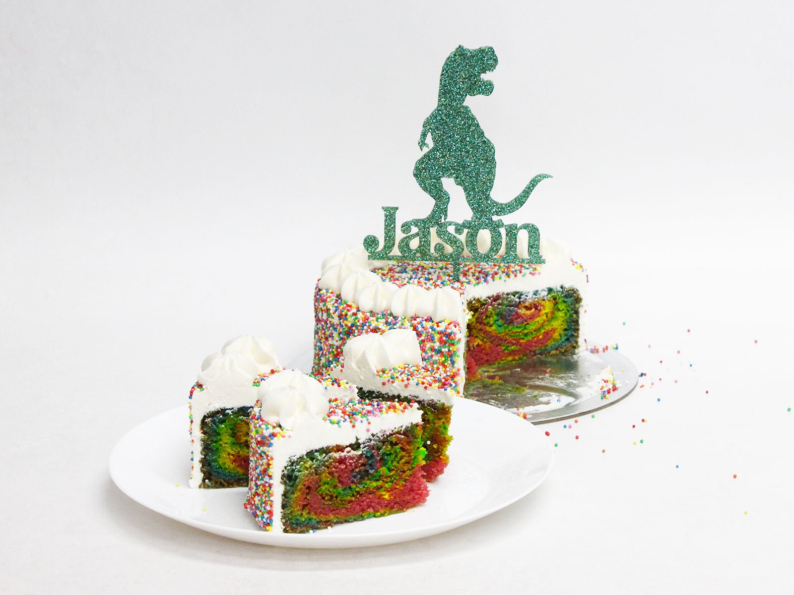 The Cake People Rainbow Sprinkle Celebration Cake Slices