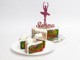 The Cake People Rainbow Sprinkle Celebration Cake with Glitter Acrylic Topper