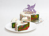 Rainbow Sprinkle Single Layer Celebration Cake Slices