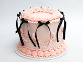 Vintage Black Ribbon Bow Cake| Delicate Piped Buttercream