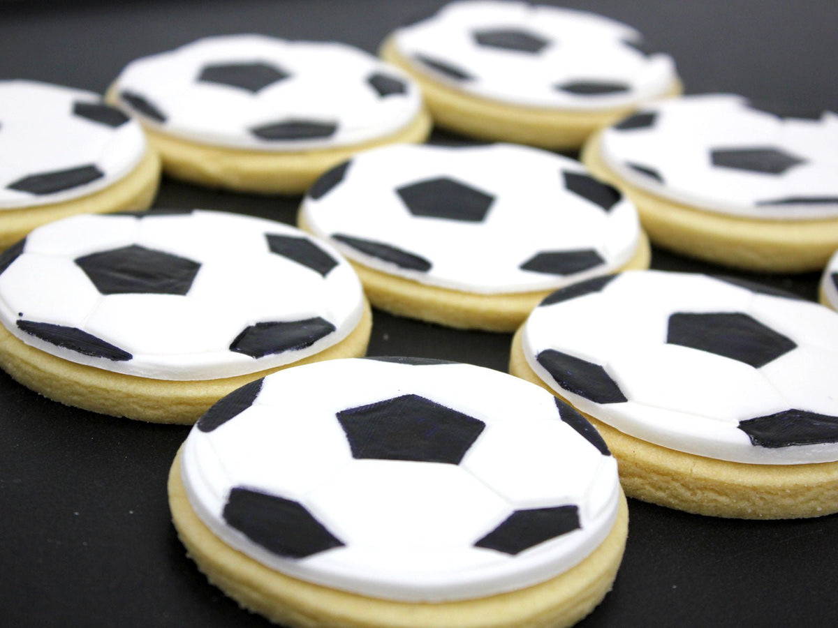 Soccer Football Fondant Sugar Cookies - The Cake People (9058454175903)