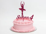 Glitter Acrylic Ballerina Signature Topper Cake with Number Topper