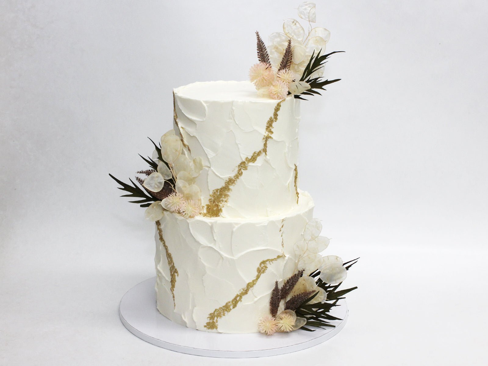 Golden Boho Wedding Cake 2 Tiered - The Cake People