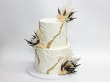 Golden Boho Wedding Cake 2 Tiered - The Cake People