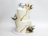 Golden Boho Wedding Cake 2 Tiered - The Cake People