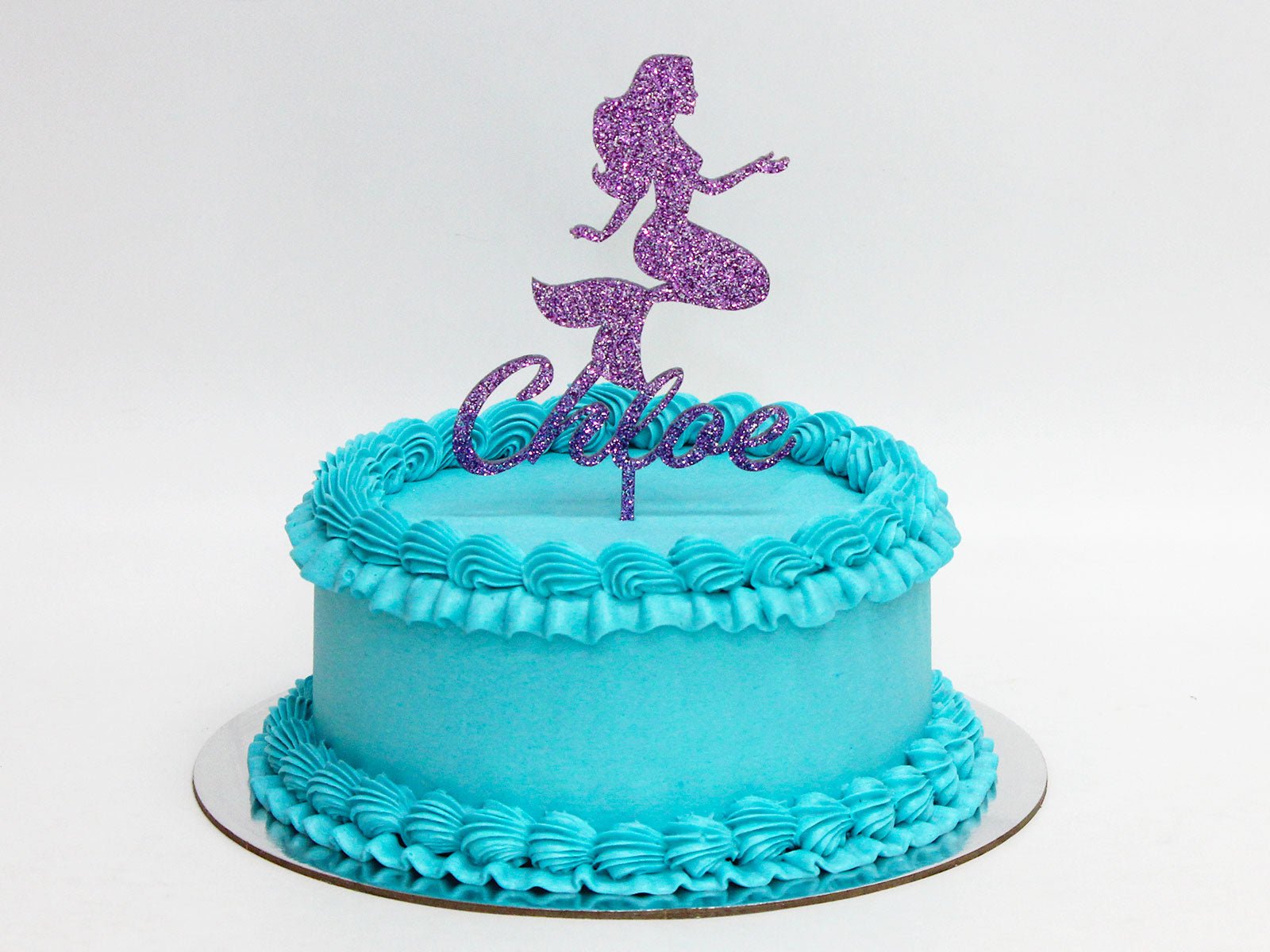 The Cake People Glitter Acrylic Mermaid Topper Cake