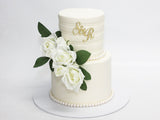 Timeless Pearl Wedding Cake – 2 Tiered - The Cake People