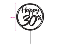 Acrylic Topper Happy Birthday Number - The Compassionate Kitchen (7614307729567)
