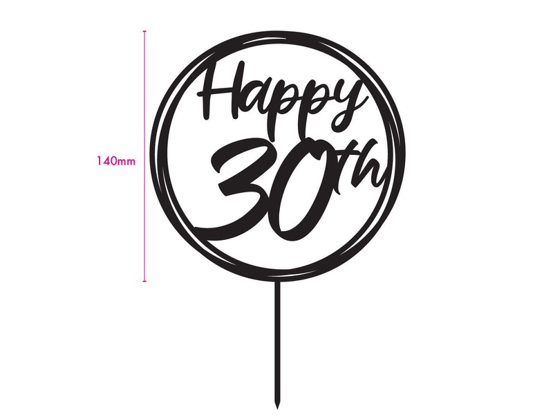 Acrylic Topper Happy Birthday Number - The Compassionate Kitchen (7614307729567)