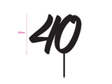Custom Acrylic 40th Milestone Cake Topper