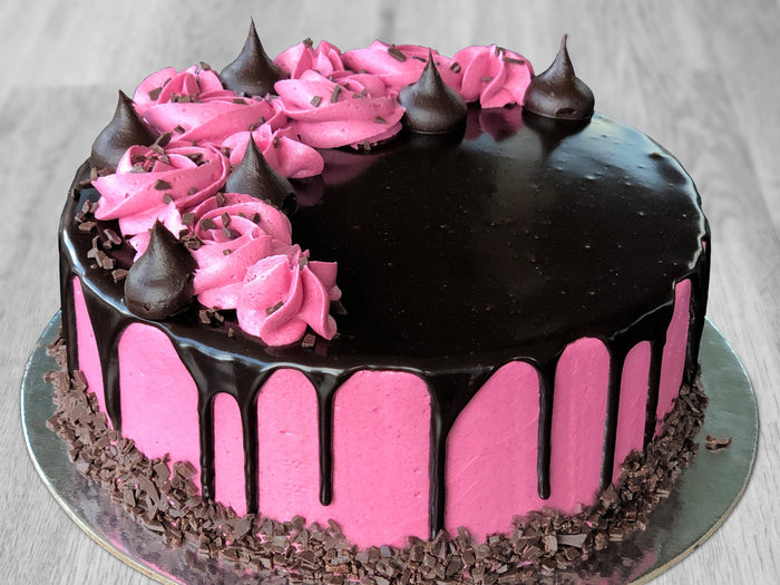 Choc Raspberry Celebration Cake (GF Option available) - The Compassionate Kitchen (5638751912095)