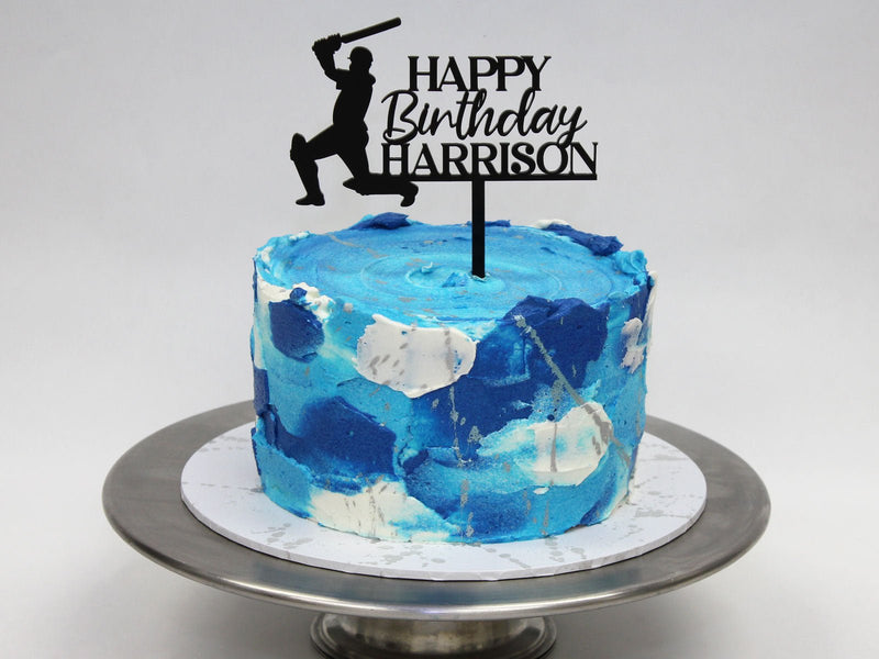 Custom Cricketer Cake Topper + Name - The Compassionate Kitchen (7614867832991)