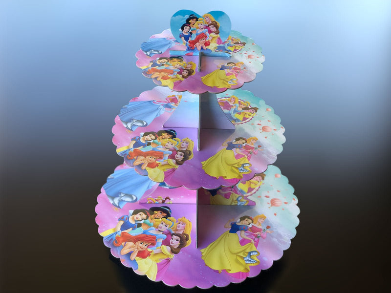 Disney Princesses Cupcake Cardboard Cake Stand – 3 Tier - The Compassionate Kitchen (7270809108639)