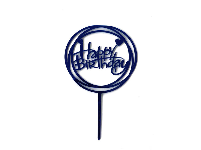 Happy Birthday Cake Topper Blue Hearts - The Compassionate Kitchen (7412056260767)