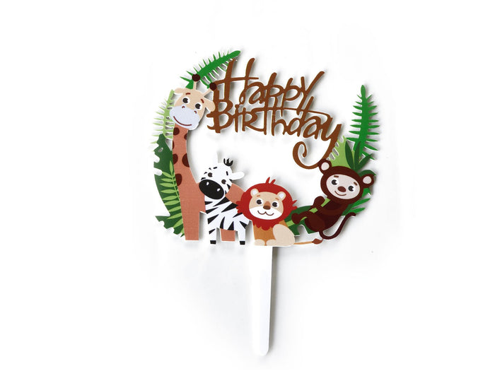 Happy Birthday Cake Topper Jungle - The Compassionate Kitchen (7412055408799)