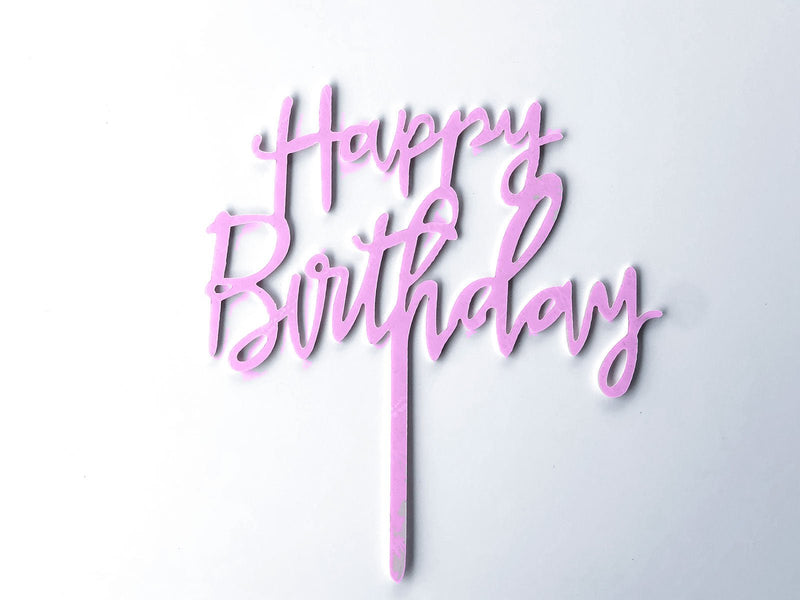 Happy Birthday Cake Topper Pink - The Compassionate Kitchen (6853549195423)